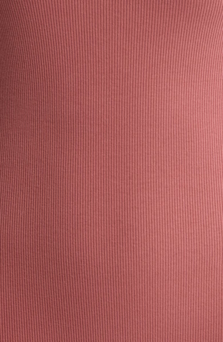 SKIMS Stretch Cotton Rib Romper, Alternate, color, Redwood