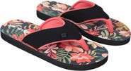 Animal Leaf Print Flip Flops
