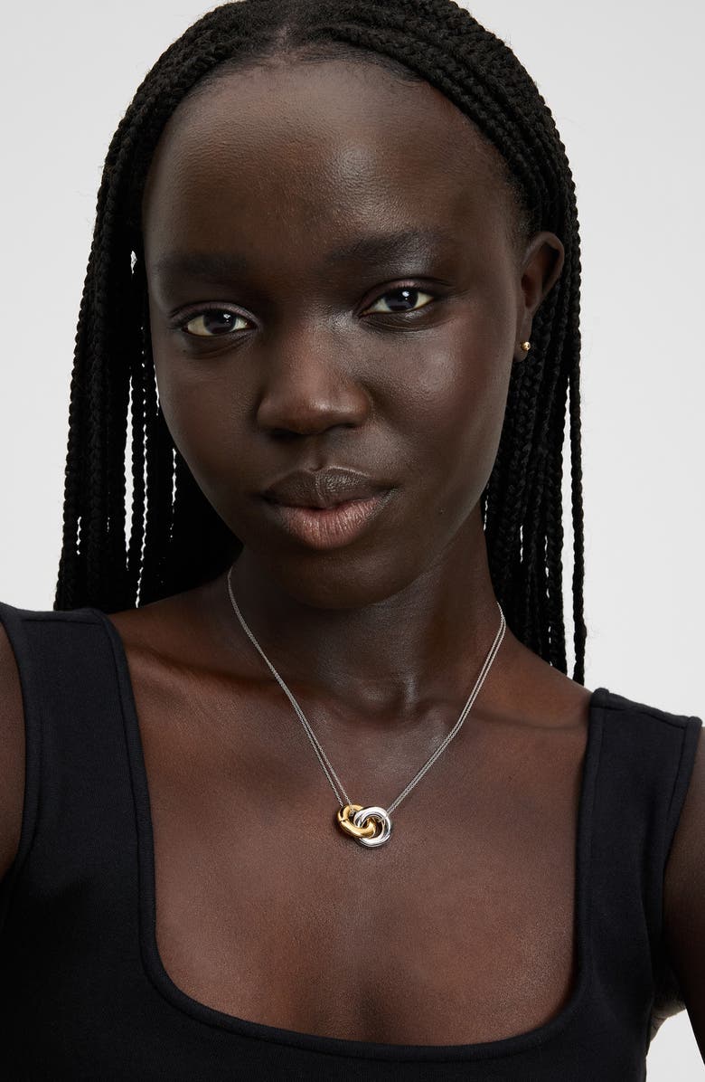 Kate Spade New York interlock pendant necklace, Alternate, color, Silver Gold