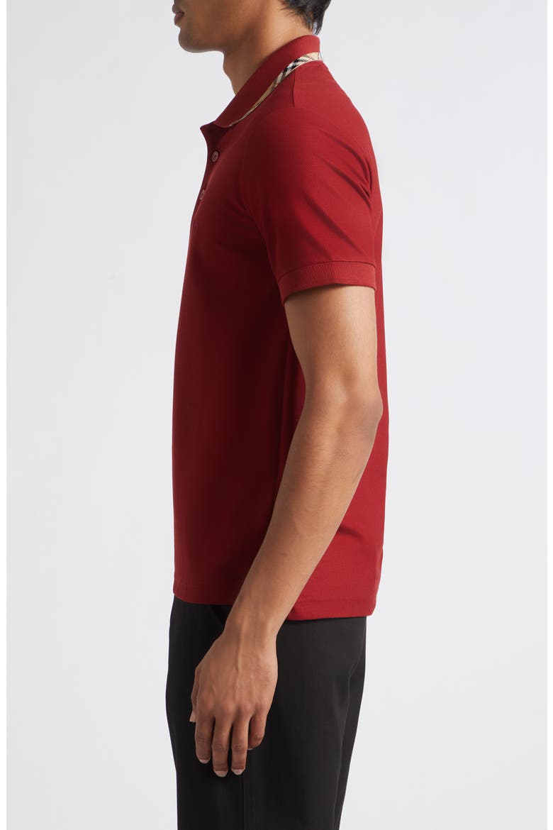 Eddie Check Trim Cotton Piqué Polo, Alternate, color, AUBURN BROWN
