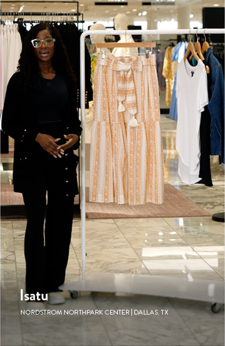 Franoise Floral Stripe Cotton Skirt, sales video thumbnail