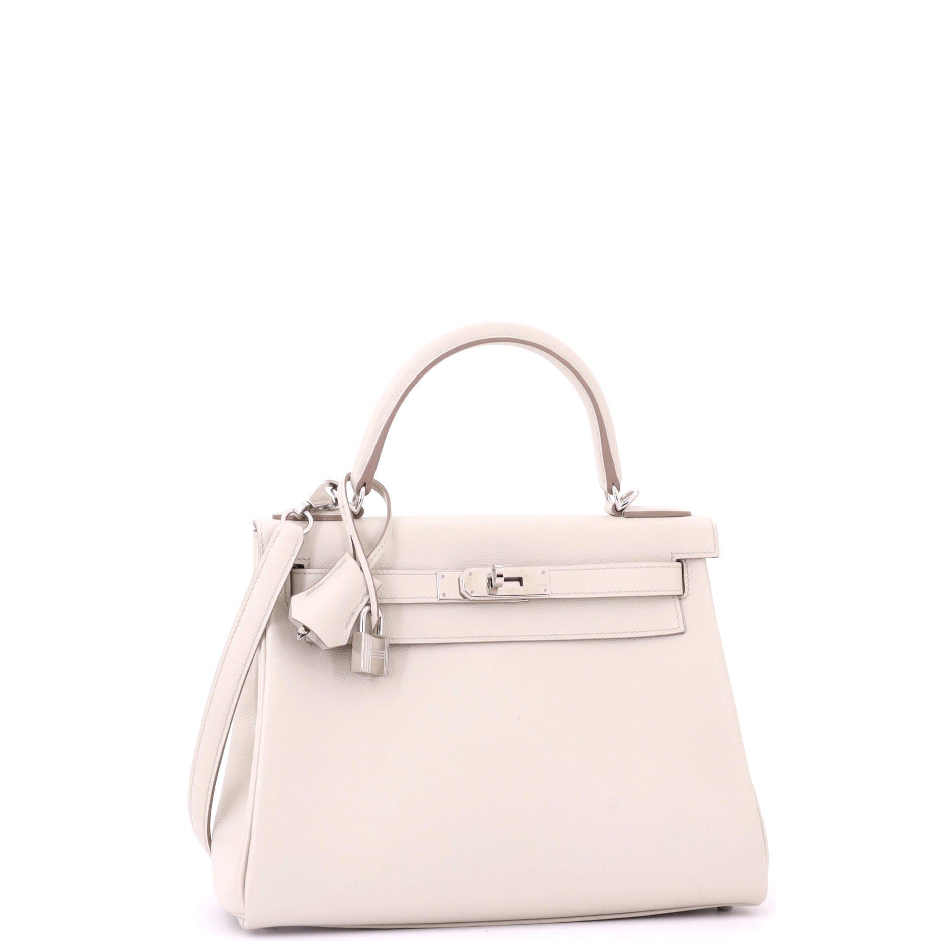 Pre-Owned Hermes Kelly Handbag Light Evercolor with Palladium Hardware 28, Alternate, color, Beton