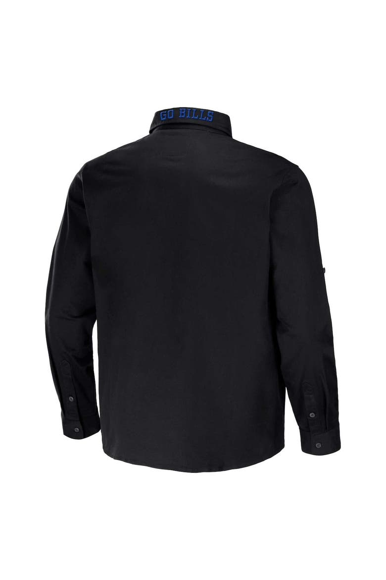 Men's NFL x Darius Rucker Collection by Fanatics Black Buffalo Bills Convertible Twill Long Sleeve Button-Up Shirt, Alternate, color, Black
