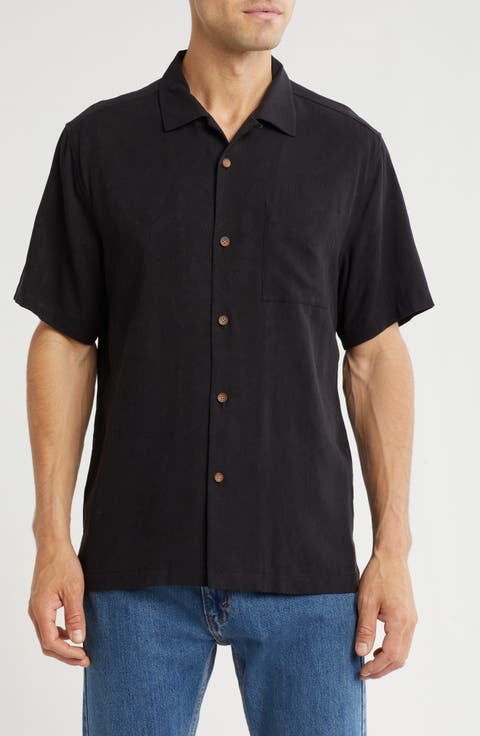 Sip Back And Relax Short Sleeve Silk Button-Up Shirt