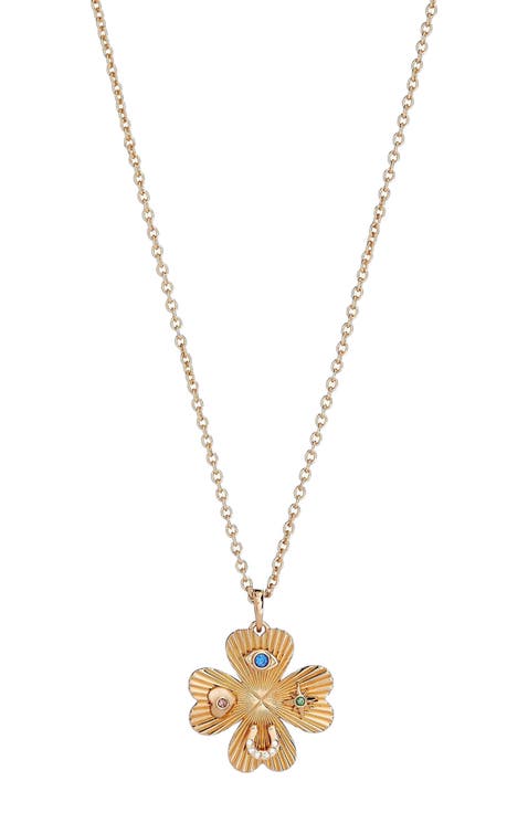 Lucky Four Leaf Clover  Necklace