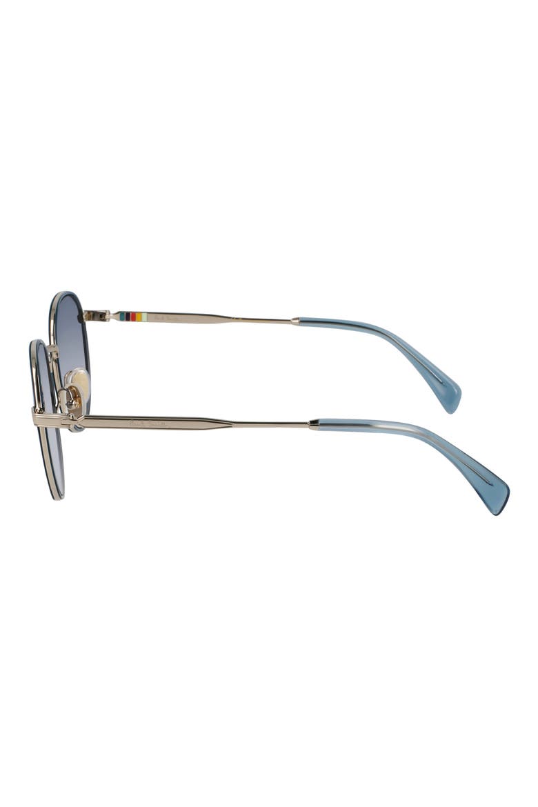 Mabley 53mm Gradient Round Sunglasses, Alternate, color, 710 LIGHT GOLD/ PETROL
