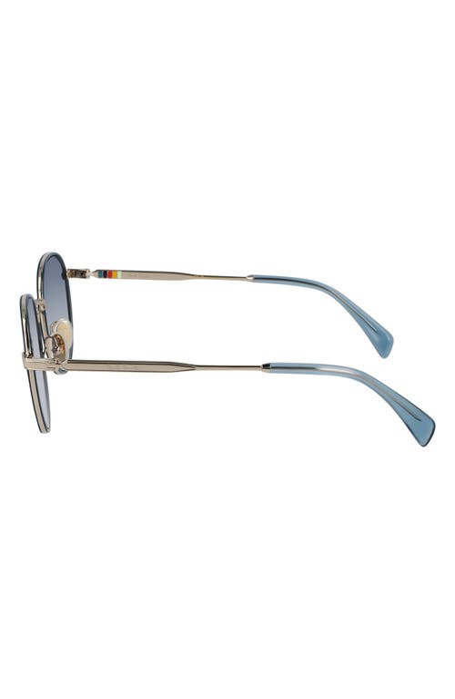 Paul Smith Mabley 53mm Gradient Round Sunglasses In 710 Light Gold/petrol