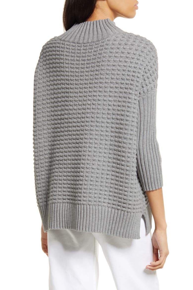 Mozart Popcorn Cotton Sweater, Alternate, color, GREY MELANGE