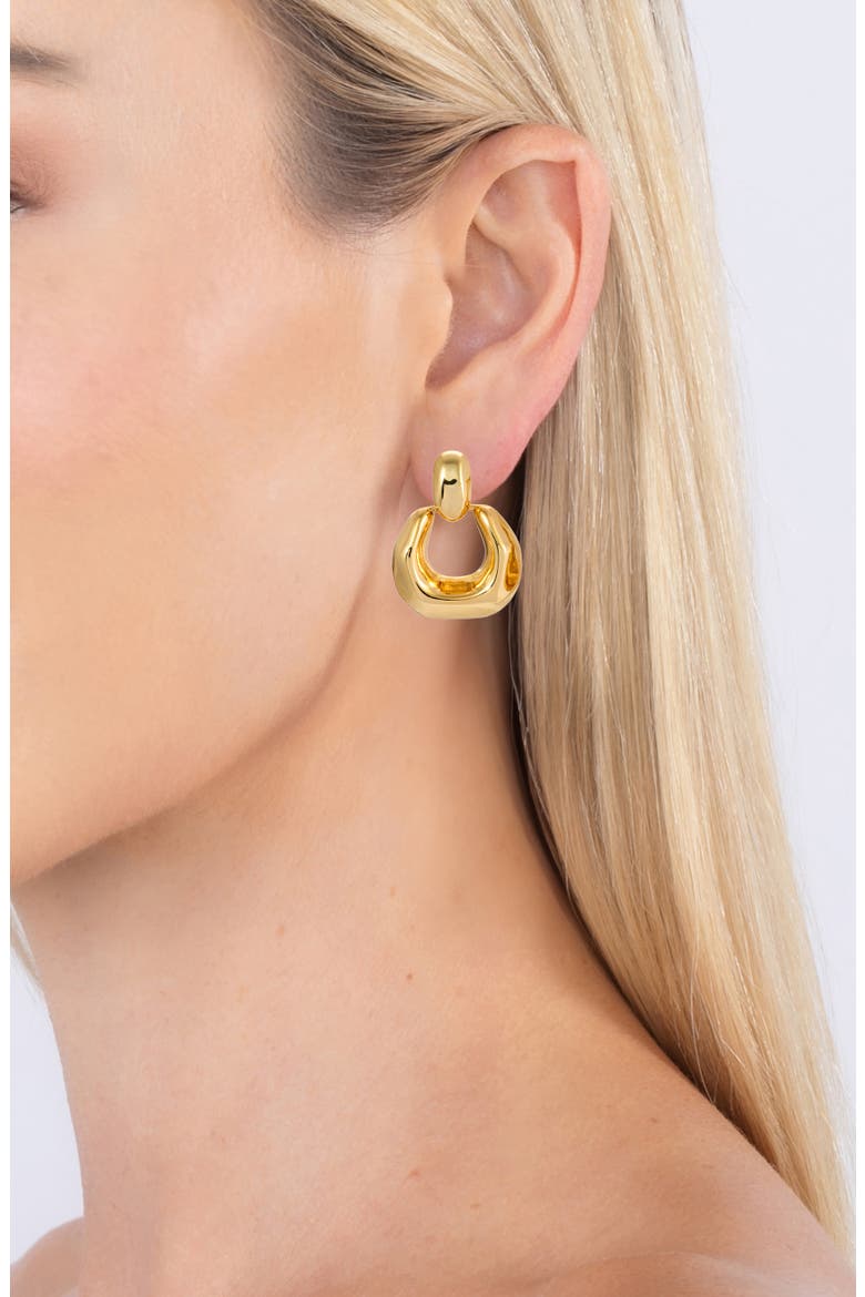 Marwa Drop Knocker Earrings, Alternate, color, GOLD