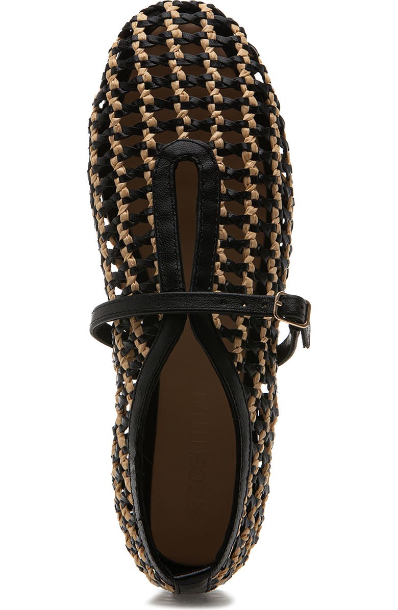 275 Central Izabel Woven Raffia Ballet Flat, Alternate, color, Black