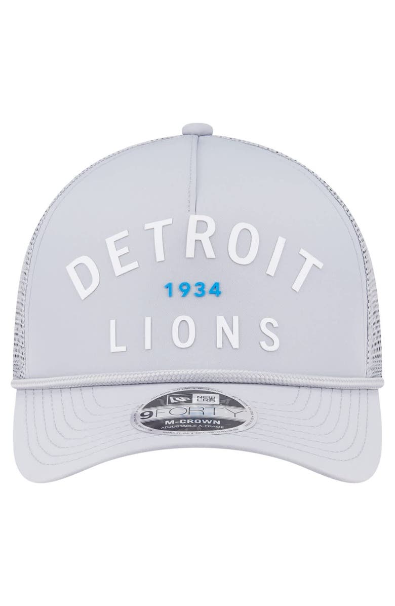 New Era Men's New Era  Gray Detroit Lions Active Minimalist M-Crown A-Frame 9FORTY Adjustable Hat, Alternate, color, 