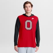 Nike Men's Nike Scarlet/Black Ohio State Buckeyes Campus Legacy Tri-Blend Long Sleeve Hooded T-Shirt