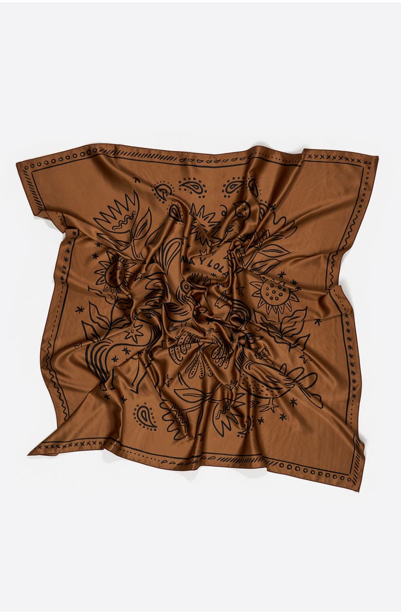 Bimba y Lola Two-Tone Esoteric Scarf, Alternate, color, Brown