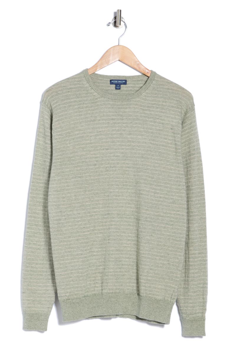 Linus Stripe Crewneck Sweater, Main, color, LIGHT WILLOW