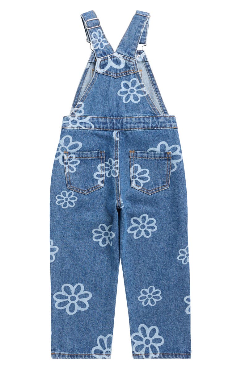 GOGO STAR Kids' Floral Overalls, Alternate, color, Medium Light Wash