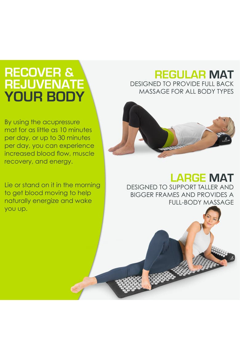 Full Body Acupressure Mat and Pillow Set, Alternate, color, Black