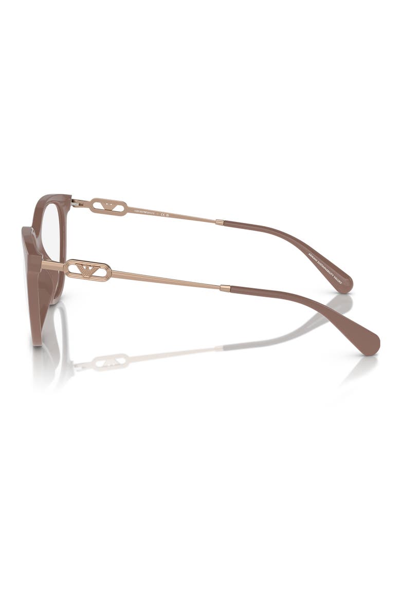 53mm Cat Eye Optical Glasses, Alternate, color, SHINY HAVANA / CLEAR