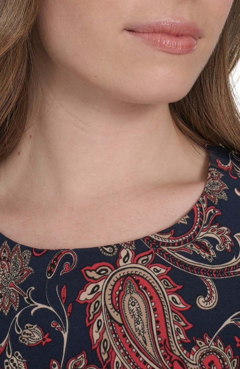 Tommy Hilfiger Sleeveless Shift Dress, Alternate, color, Sky Captain Multi