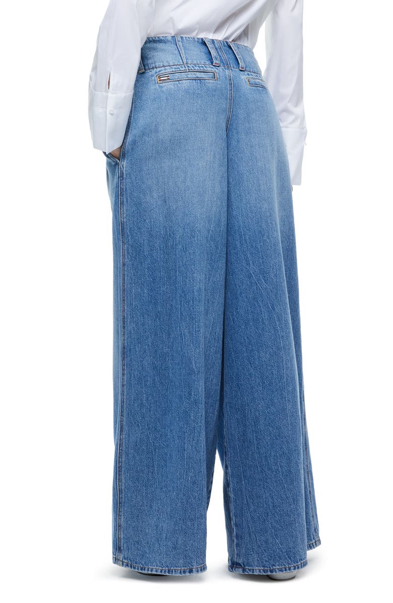 Alice + Olivia Anders Low Waist Double Pleat Wide Leg Jeans, Alternate, color,