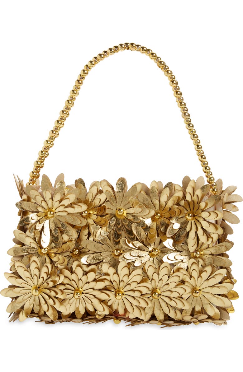 VANINA The Inflorescence Baguette Handbag, Alternate, color, Gold