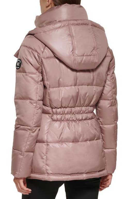 Kenneth Cole New York Cire Hooded Puffer Jacket In Bark