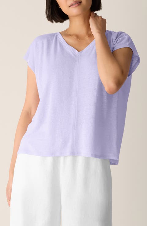V-Neck Organic Linen T-Shirt