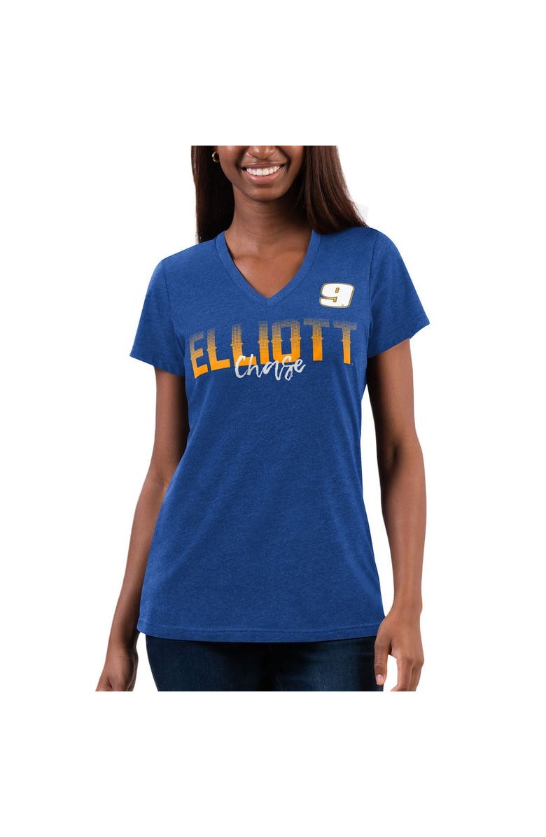 G-III 4HER BY CARL BANKS Women's G-III 4Her by Carl Banks Royal Chase Elliott Snap V-Neck T-Shirt, Alternate, color, Royal