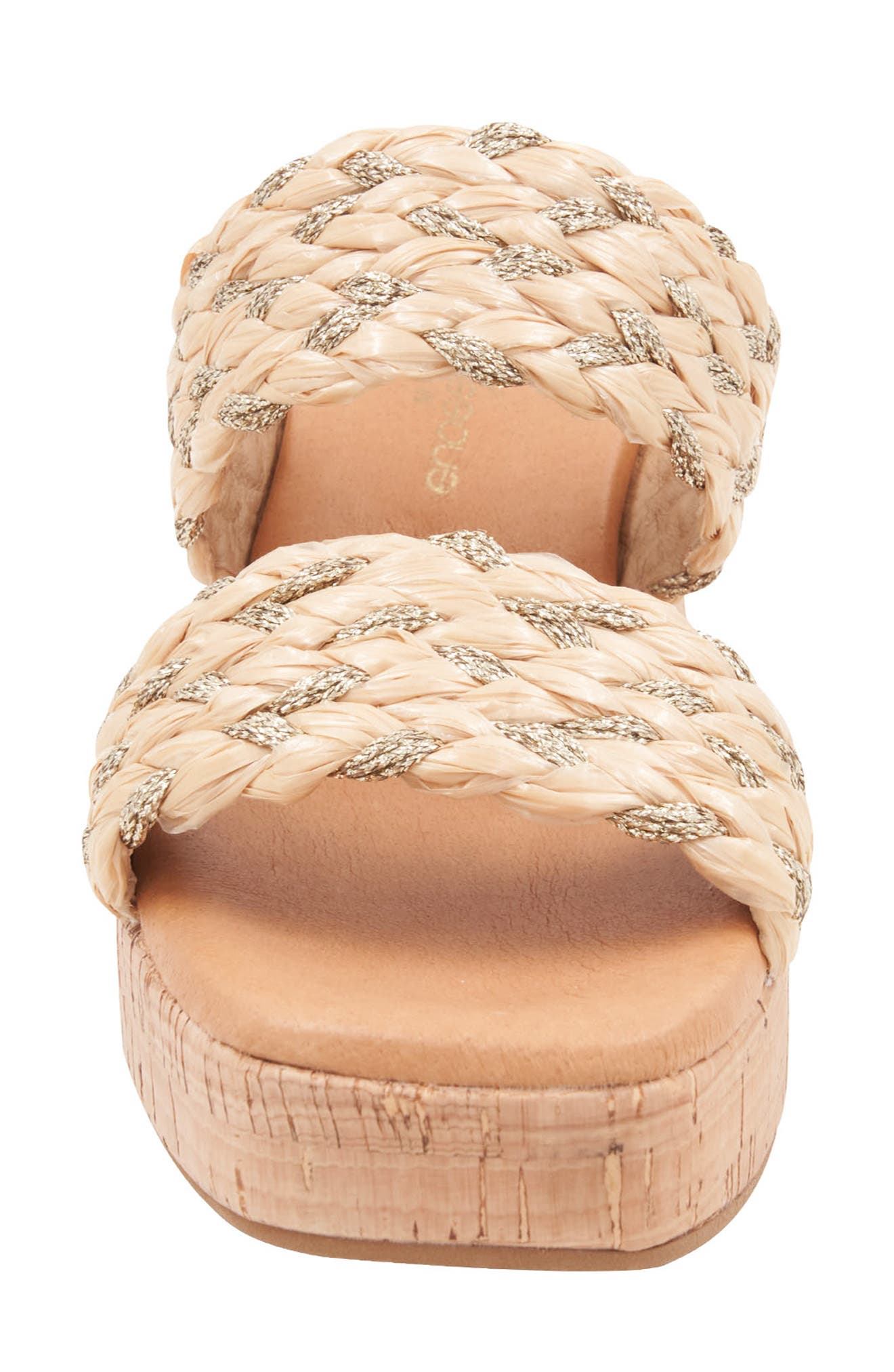 Cairo Platform Sandal, Alternate, color, NATURAL/ PLATINO