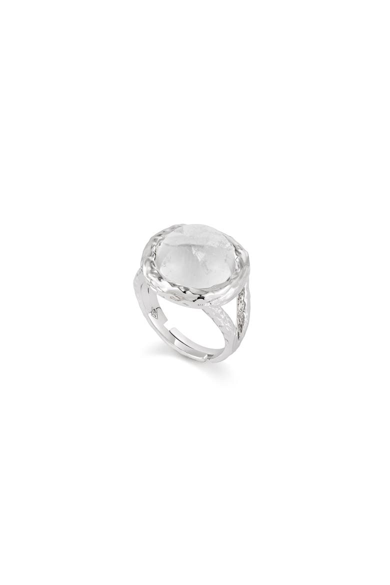 Whispers Ring, Main, color, Silver & Crystal Clear