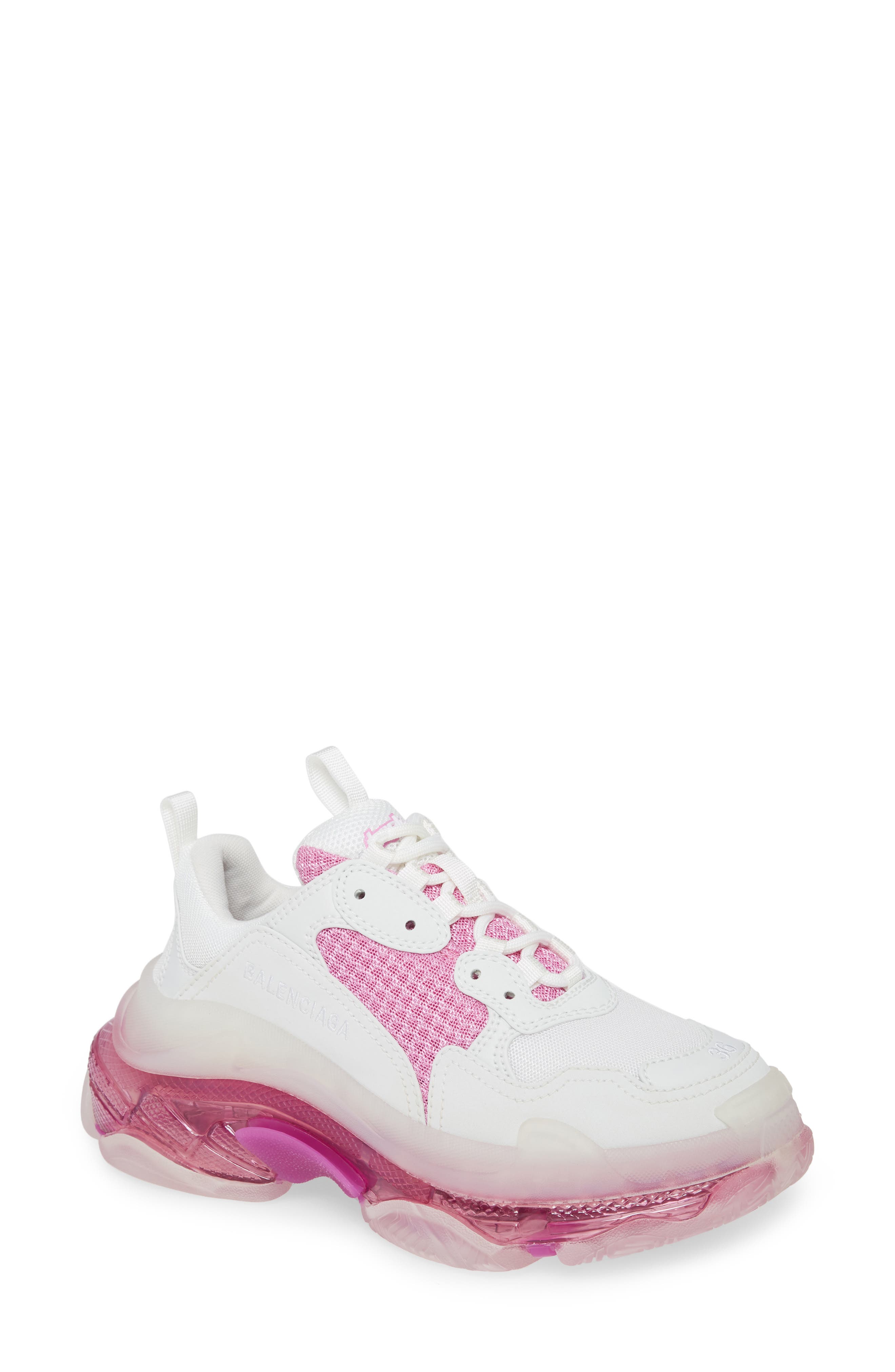 Triple S Low Top Sneaker, Main, color, PINK/ WHITE