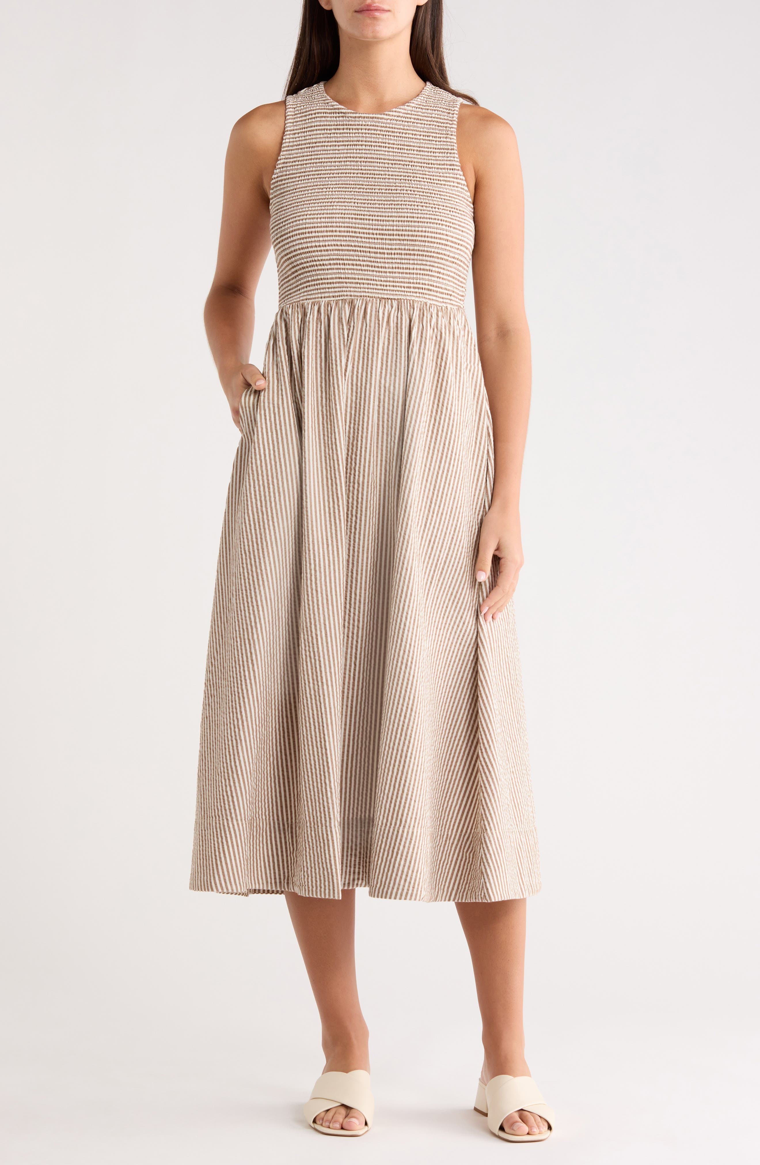 Darcy Stripe Cotton Blend Seersucker Dress