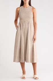 Marine Layer Darcy Stripe Cotton Blend Seersucker Dress
