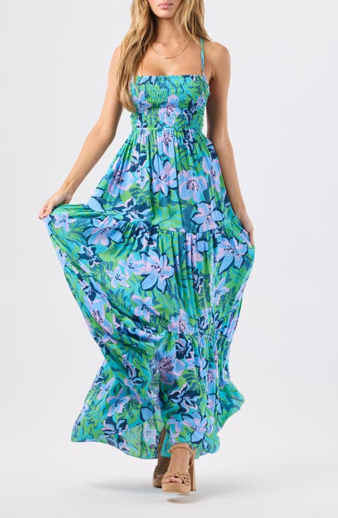 Kailani Floral Smocked Tiered Maxi Dress