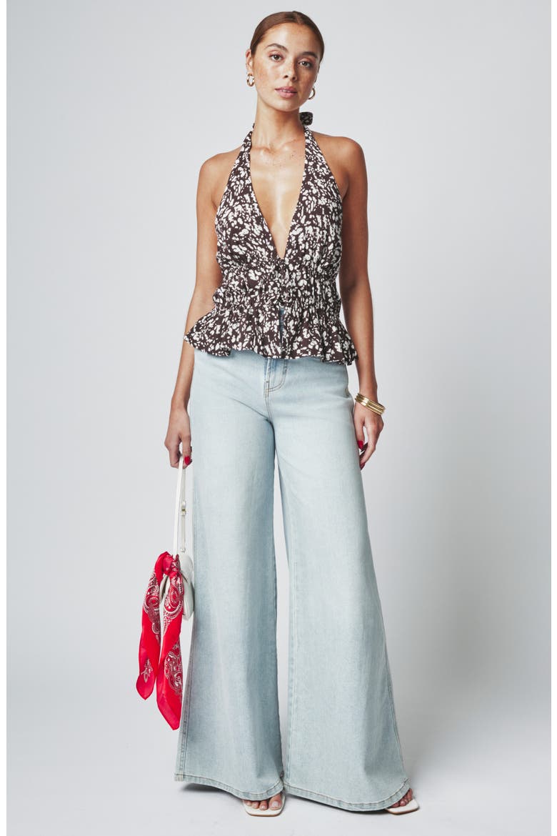 Tie Front Halter Top, Alternate, color, PONY