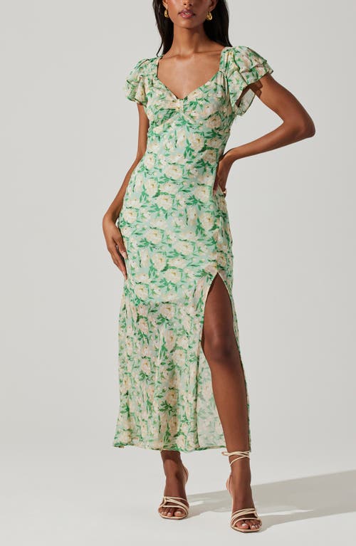 Astr The Label Maisy Midi Dress In Green Floral