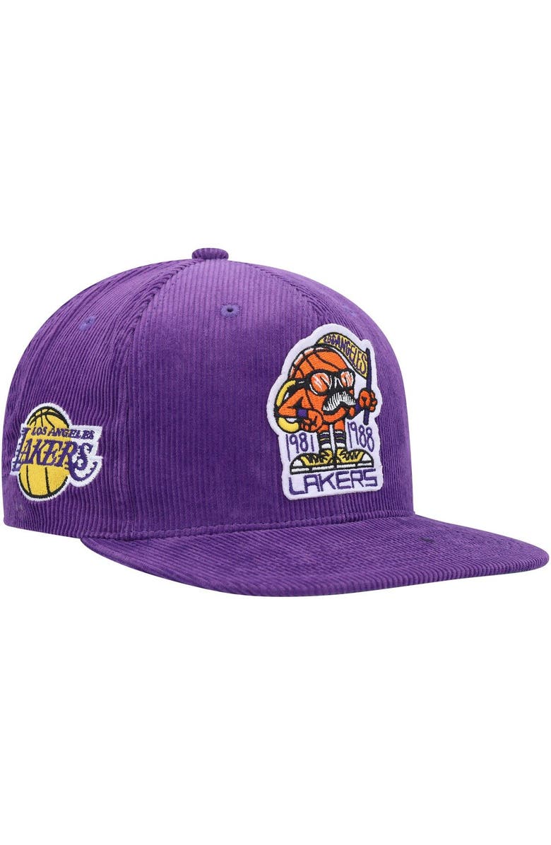 Mitchell & Ness Men's Mitchell & Ness Purple Los Angeles Lakers Kurt Rambis Corduroy Snapback Adjustable Hat, Main, color, 