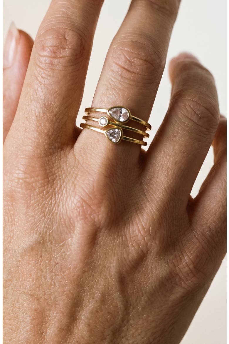 Cubic Zirconia Multirow Ring, Alternate, color, GOLD