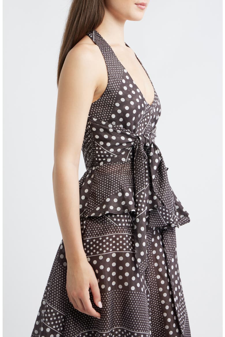 Leandra Tie Waist Halter Camisole, Alternate, color, DARK BROWN