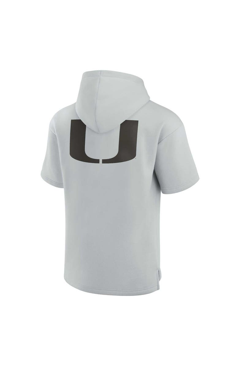 Fanatics Signature Unisex Fanatics Signature Gray Miami Hurricanes Elements Super Soft Fleece Short Sleeve Pullover Hoodie, Alternate, color, Gray