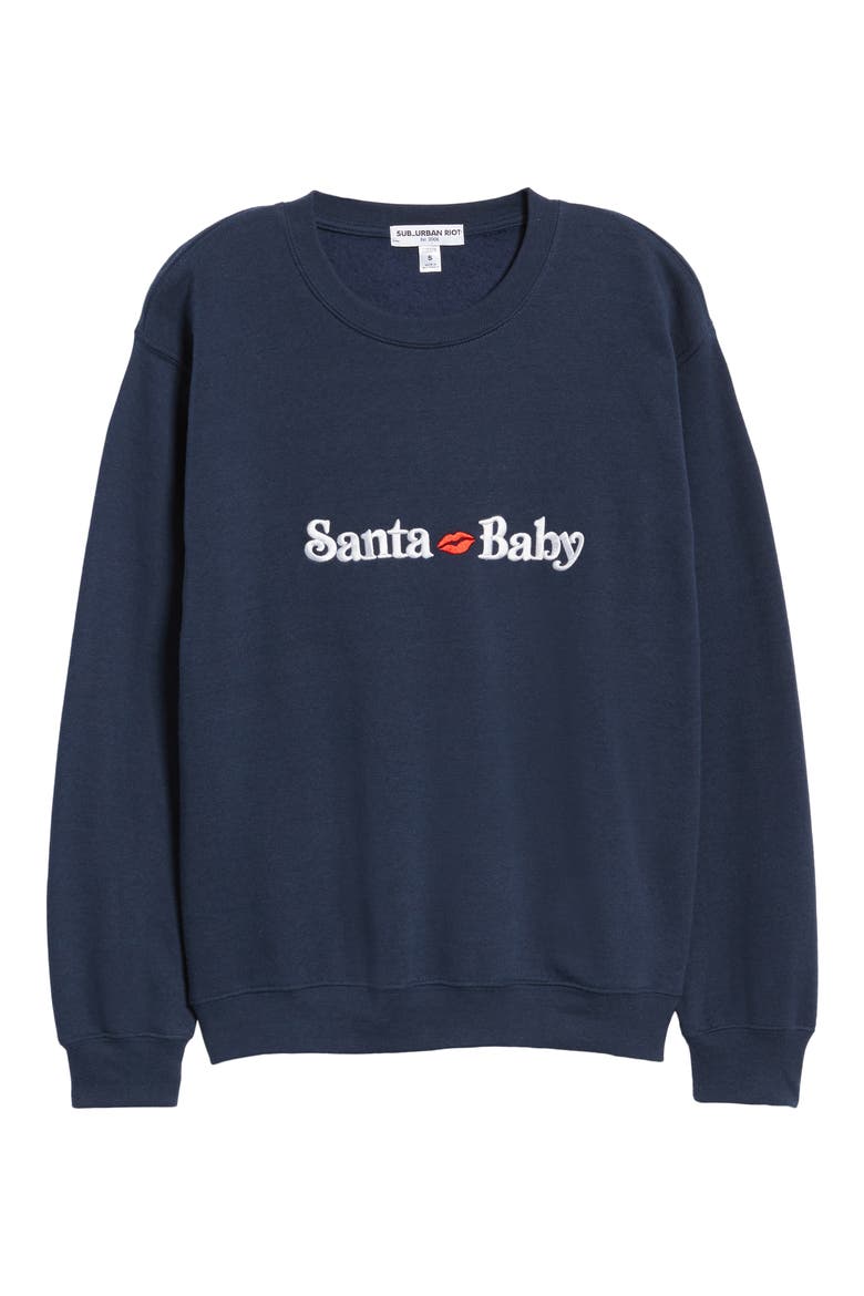 Santa Baby Willow Sweatshirt, Alternate, color, NAVY