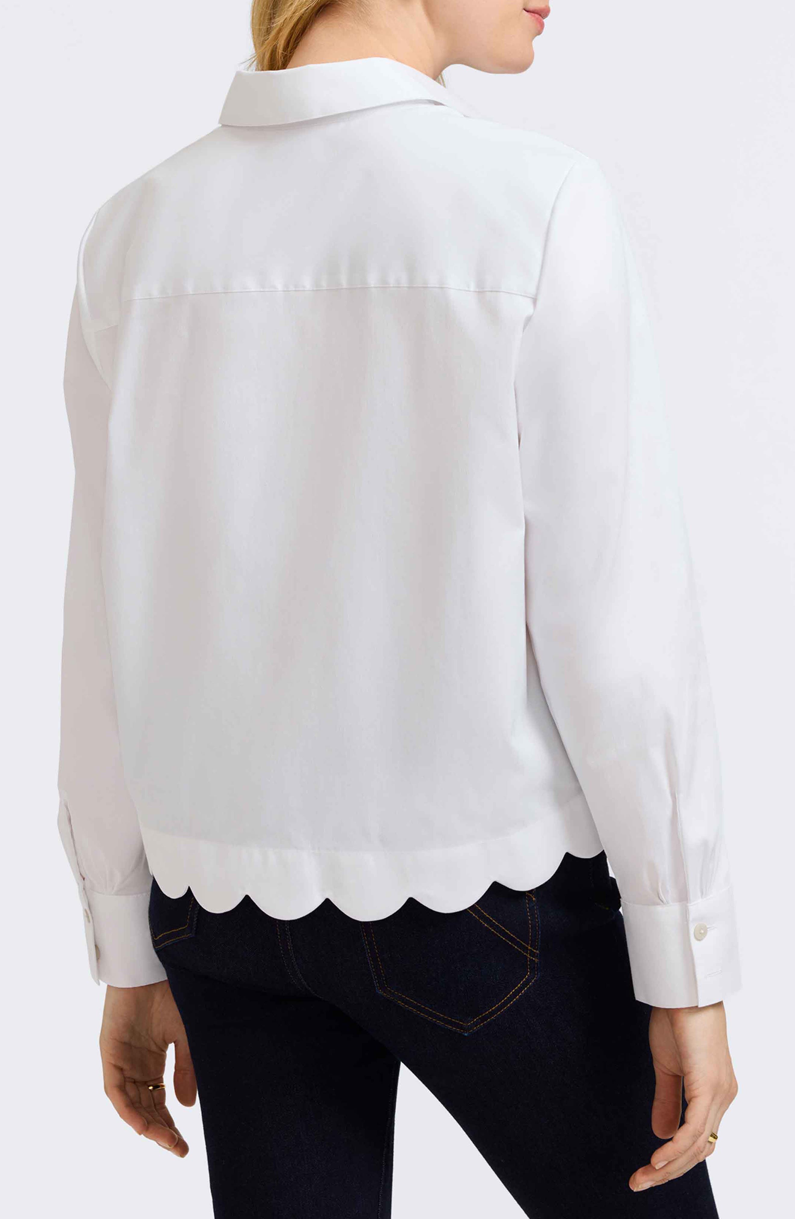 Scarlett Scallop Hem Button-Up Shirt - image 4