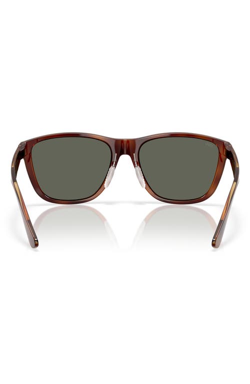Costa Del Mar 57mm Polarized Rectangular Sunglasses In Tortoise/gray 580g