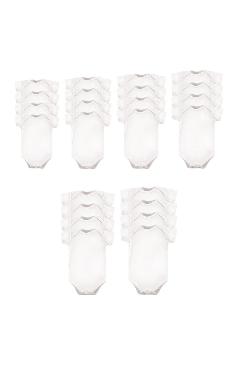 Luvable Friends 24Pk Grow with Me Bodysuits, Main, color, White