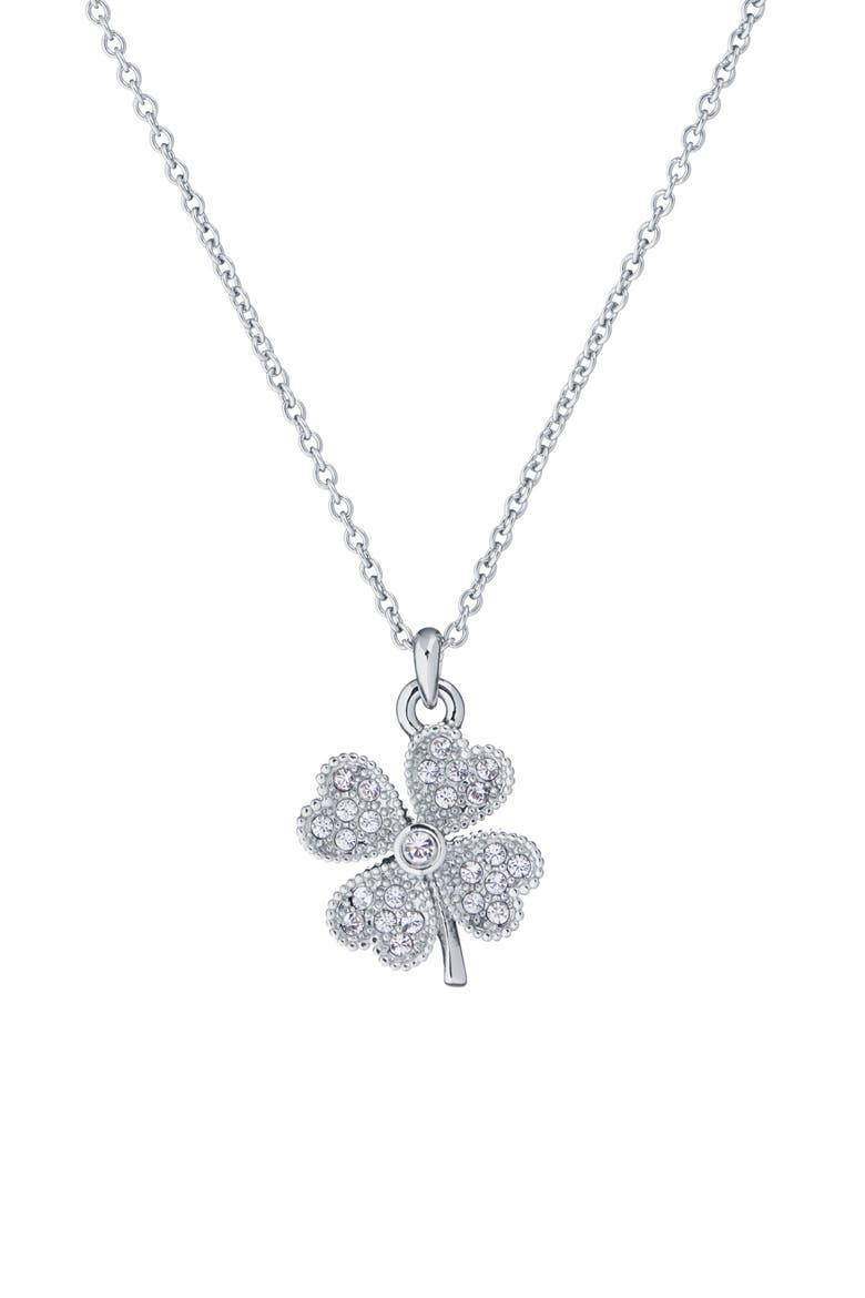 Heyam - Hidden Heart Clover Pendant Necklace, Main, color, SILVER/ CRYSTAL