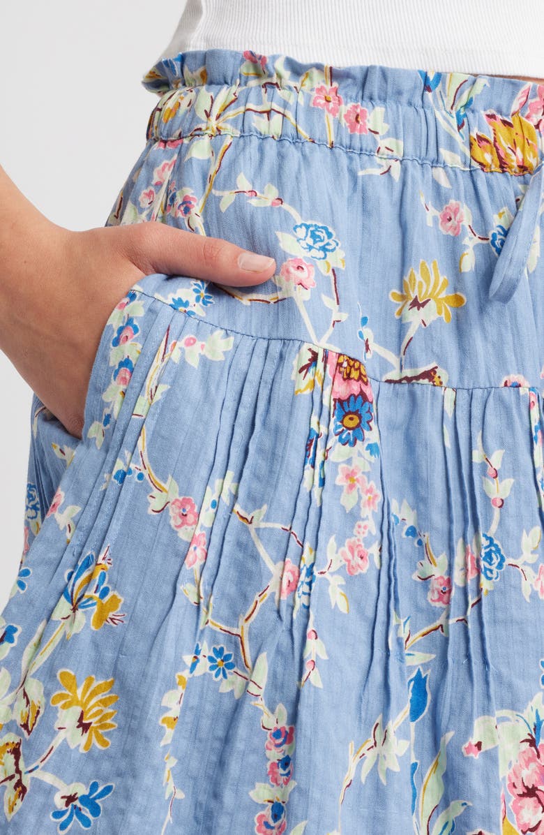 LOVE THE LABEL Melle Floral Pleated Drawstring Waist Miniskirt, Alternate, color, 