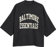 Fear of God Essentials Baltimore Ravens Merch Oversize Cotton Graphic T-Shirt