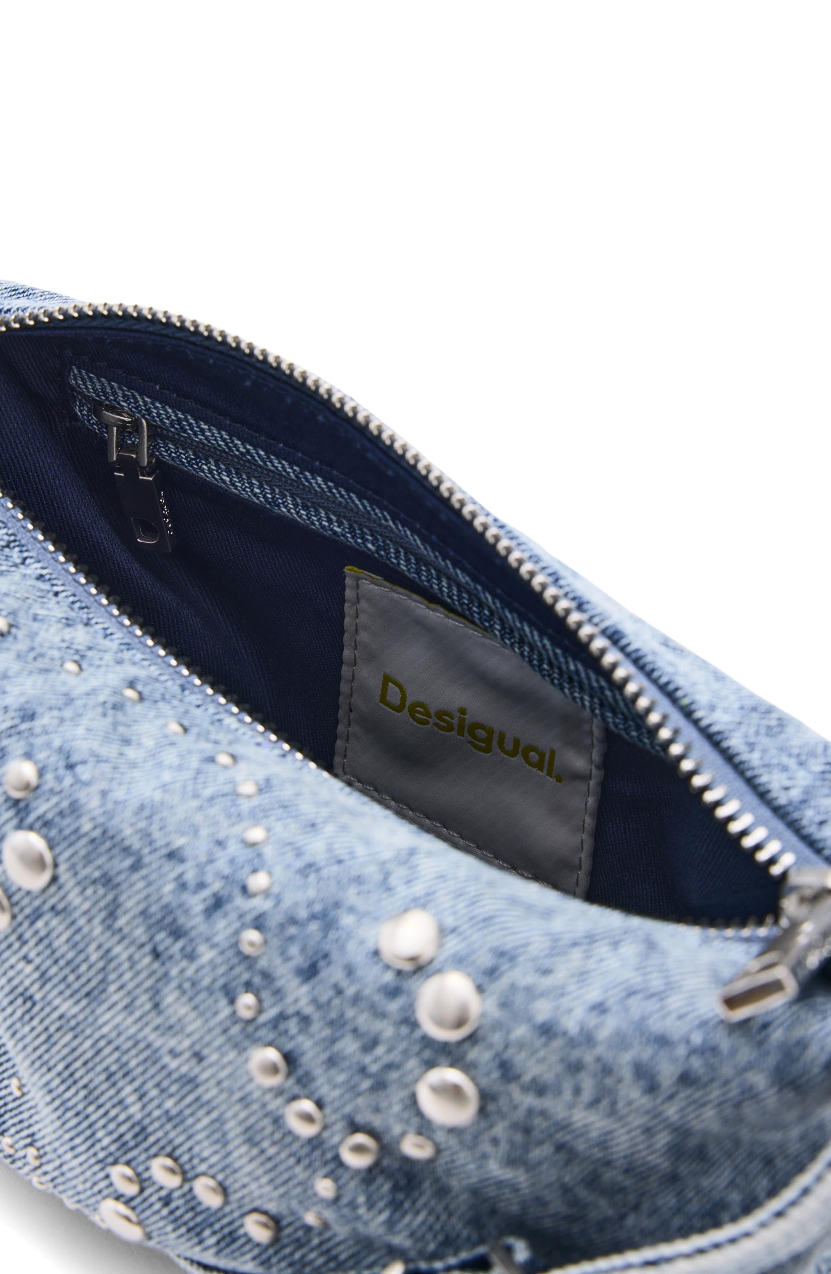 Small Denim Shoulder Bag, Alternate, color, LIGHT BLUE
