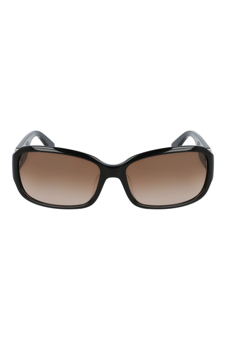 Salvatore Ferragamo Special Fit Sunglasses, Main, color, BLACK/ GREY GRADIENT