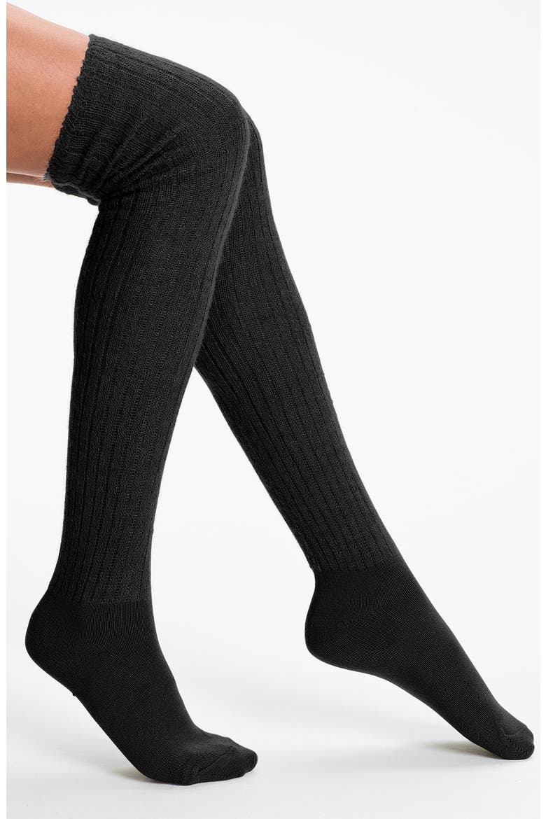 Colorblock Over the Knee Socks, Main, color, BLACK