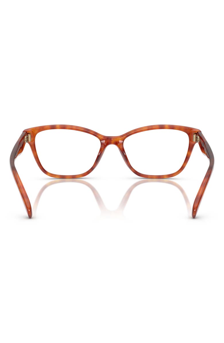 COACH 53mm Pillow Optical Glasses, Alternate, color, Caramel Tortoise / Demo Lens